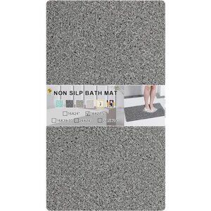 Non Slip Bathtub Mat Extra Thick Loofah Shower Bath Mat Quick Dry Grey